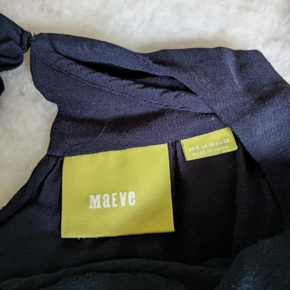 ANTHROPOLOGIE Maeve cold shoulder blouse navy blue - Picture 7 of 10